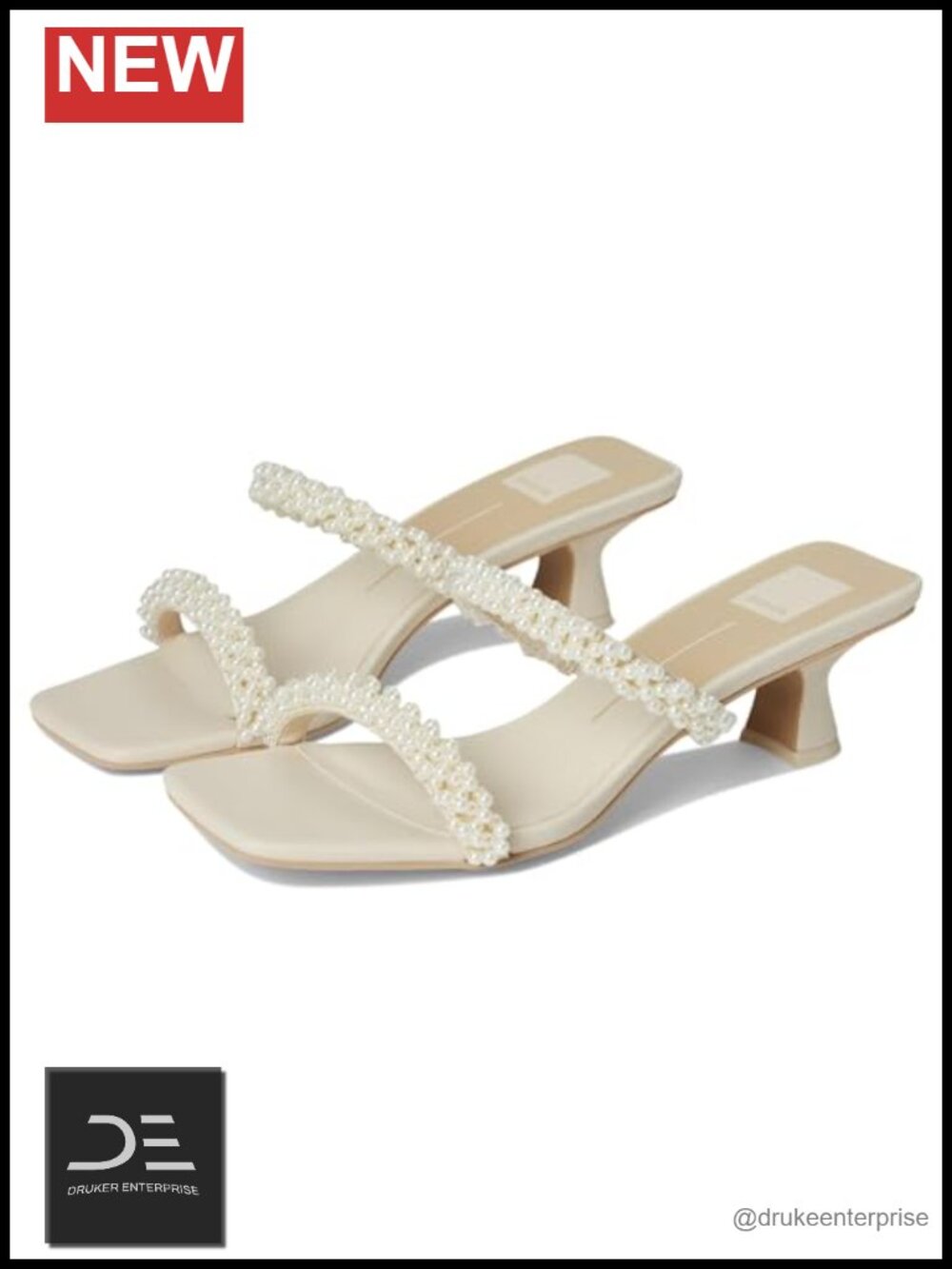 Women's Leather Slide Sandals Kitten Heel Floral Slingback Slip On